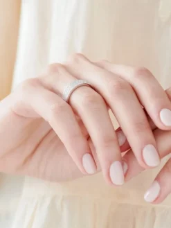 Pierścionek z białego złota z brylantami - 0,39 ct - próba 585