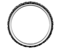 Pierścionek z białego złota z czarnymi brylantami - Eternity - 1,21 ct - próba 585