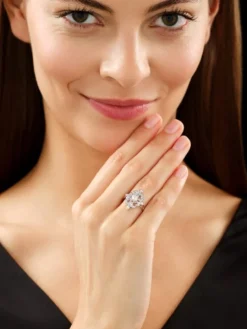 Pierścionek z białego złota z brylantami - 0,30 ct - próba 585