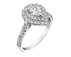 Pierścionek z białego złota z diamentami - SI1/H - 1,00 ct - próba 585