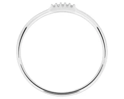 Pierścionek z białego złota z diamentami - 0,01 ct - próba 375