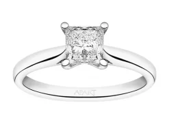 Pierścionek z białego złota z diamentem - SI1/H - 1,00 ct - próba 585