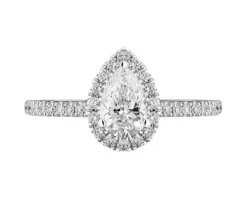 Pierścionek z białego złota z diamentami laboratoryjnymi - 1,16 ct - próba 585