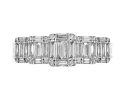 Pierścionek z białego złota z diamentami - 0,72 ct - próba 585