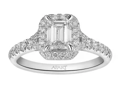 Pierścionek z białego złota z diamentami - SI1/H - 1,50 ct - próba 750