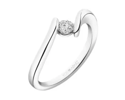 Pierścionek z białego złota z brylantem - 0,18 ct - próba 750