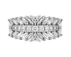 Pierścionek z białego złota z diamentami - 1,25 ct - próba 585