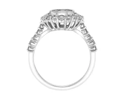 Pierścionek z białego złota z diamentami - 1,04 ct - próba 750