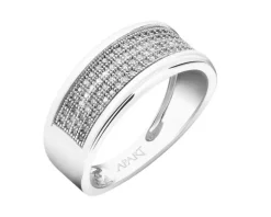 Pierścionek z białego złota z diamentami - 0,24 ct - próba 750