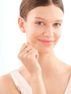 Pierścionek z białego złota z brylantami - 0,25 ct - próba 750