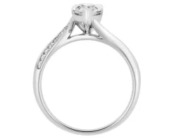 Pierścionek z białego złota z diamentami - 1,10 ct - próba 750