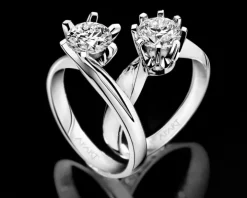 Pierścionek z białego złota z brylantem - SI2/H - 0,40 ct - próba 750