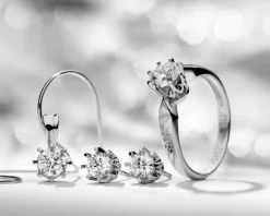 Pierścionek z białego złota z brylantem - SI2/H - 0,40 ct - próba 750