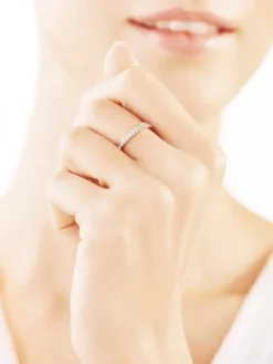 Pierścionek z białego złota z brylantami - 0,10 ct - próba 585