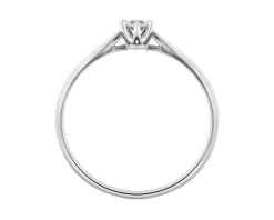 Pierścionek z białego złota z brylantem - 0,11 ct - próba 375