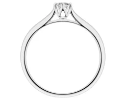 Pierścionek z białego złota z brylantem laboratoryjnym - 0,16 ct - próba 585