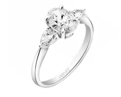 Pierścionek z białego złota z diamentami - SI2/H - 1,30 ct - próba 750