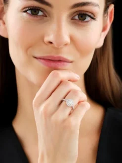 Pierścionek z białego złota z brylantami - SI1/H - 1,01 ct - próba 585