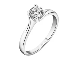 Pierścionek z białego złota z brylantem - SI2/H - 0,50 ct - próba 585