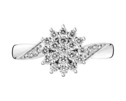 Pierścionek z białego złota z brylantami - 0,50 ct - próba 585