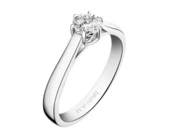 Pierścionek z białego złota z brylantem - 0,08 ct - próba 585