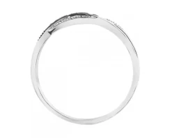 Pierścionek z białego złota z diamentami - 0,02 ct - próba 585