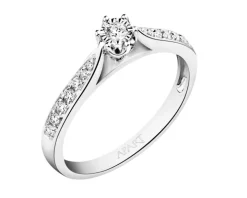 Pierścionek z białego złota z brylantami - 0,20 ct - próba 585