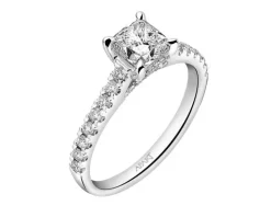 Pierścionek z białego złota z diamentami - SI1/H - 1,34 ct - próba 750