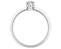 Pierścionek z białego złota z brylantem laboratoryjnym - 0,17 ct - próba 585