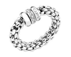 Pierścionek z białego złota z brylantami - 0,10 ct - próba 750