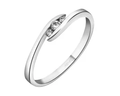 Pierścionek z białego złota z brylantami - 0,07 ct - próba 585