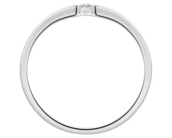 Pierścionek z białego złota brylantem - 0,05 ct - próba 375