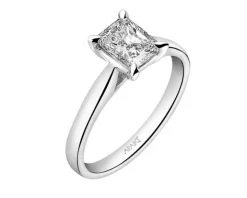 Pierścionek z białego złota z diamentem - SI2/H - 1,00 ct - próba 750