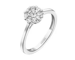 Pierścionek z białego złota z diamentami - 0,34 ct - próba 585