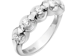 Pierścionek z białego złota z brylantami - 0,50 ct - próba 750