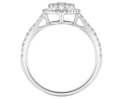 Pierścionek z białego złota z brylantami - 0,68 ct - próba 750