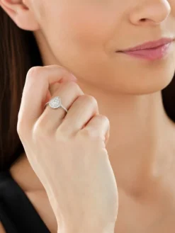 Pierścionek z białego złota z brylantami - 0,68 ct - próba 750