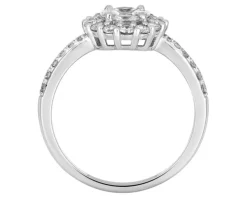 Pierścionek z białego złota z diamentami - 0,73 ct - próba 750