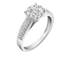 Pierścionek z białego złota z brylantami - 0,50 ct - próba 585