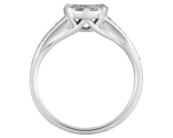 Pierścionek z białego złota z brylantami - 0,50 ct - próba 585