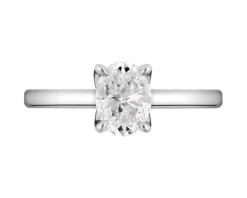 Pierścionek z białego złota z diamentem - SI1/H - 1,00 ct - próba 750