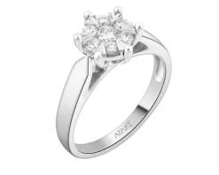 Pierścionek z białego złota z brylantami - 0,35 ct - próba 585