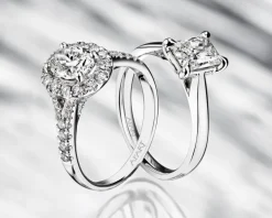 Pierścionek z białego złota z diamentami - VS2/H - 2,70 ct - próba 750