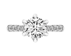 Pierścionek z białego złota z brylantami laboratoryjnymi - 1,75 ct - próba 750