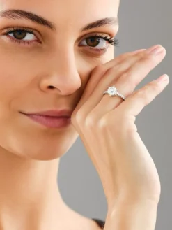 Pierścionek z białego złota z brylantami laboratoryjnymi - 1,75 ct - próba 750