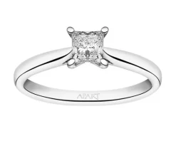 Pierścionek z białego złota z diamentem - SI1/H - 0,50 ct - próba 585