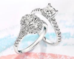 Pierścionek z białego złota z diamentami - SI1/H - 1,50 ct - próba 750