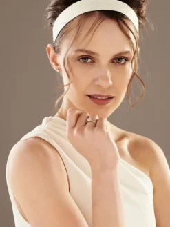 Pierścionek z białego złota z diamentami - SI1/H - 1,21 ct - próba 750