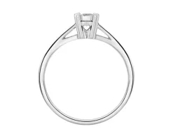 Pierścionek z białego złota z brylantem - serce - 0,06 ct - próba 585