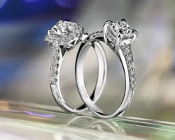 Pierścionek z białego złota z diamentami -SI1/H - 1,33 ct - próba 750